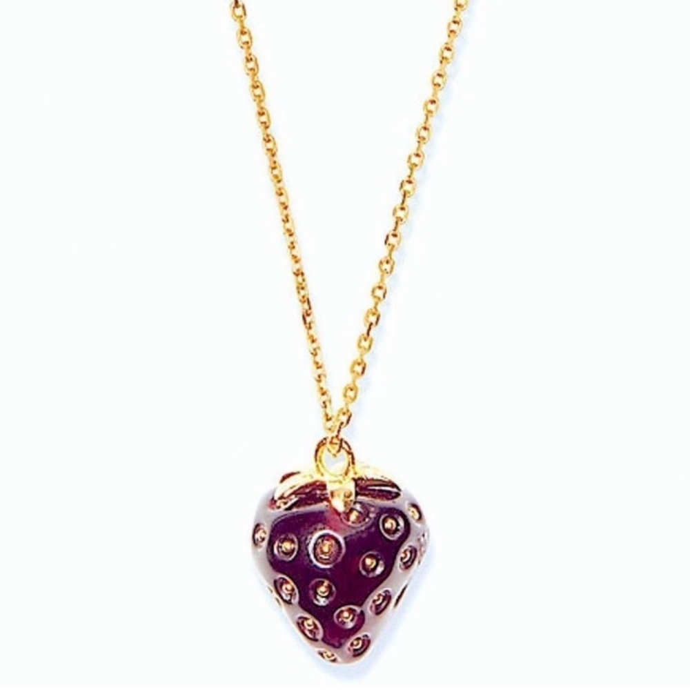 KATE SPADE Picnic Perfect Strawberry Pendant Necklace NEW W/ Dust Bag